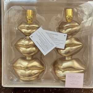Rachel Zoe Metallic Gold Lip Candle Holders - Pair